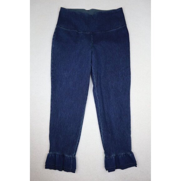 WOMENS WITH CONTROL BY RENEE GREENSTEIN - STRETCHY PULL-ON CROPPED JEANS - PS - Picture 1 of 8
